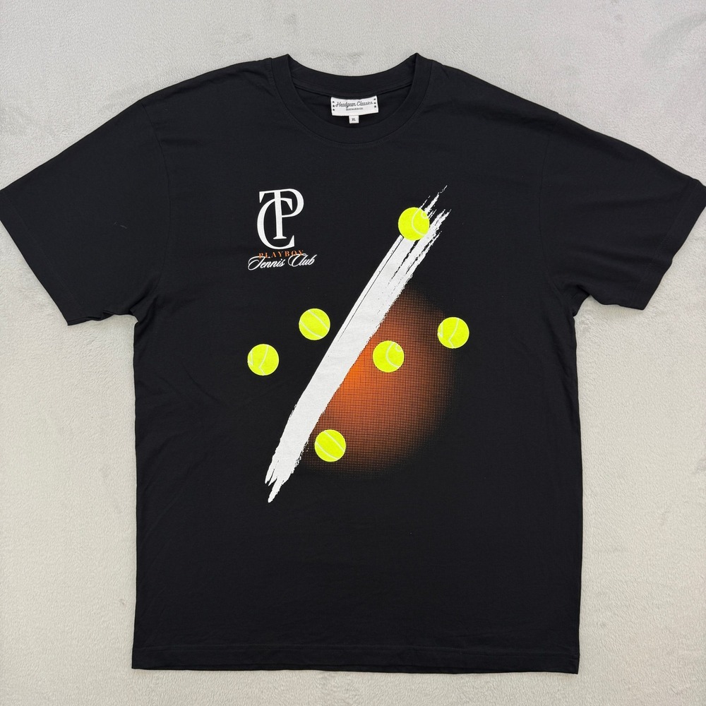 Headgear Classics Shirt Mens‎ Playboy Tennis Club Graphic T Shirt Size XL Black